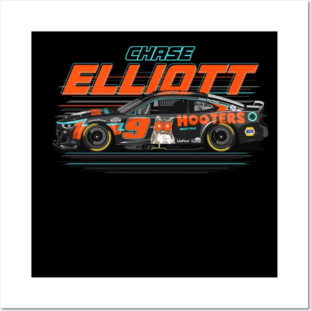 Chase Elliott 2023 Hooters No. 9 Camaro Wall Art by stevenmsparks